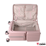 【CROWN】WAVE 26吋前開式側袋磁吸剎車箱-奶霧玫瑰, , large