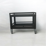 【 SHAONIANNA.TW 】55&times;40cm 雙層金屬網格推車｜四輪全剎｜工業風收納架｜重型工作車」, , large