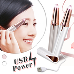 【高品生活】歐美熱銷LED電動修眉刀｜修眉刀｜除毛刀｜LED修眉刀｜補光修眉刀｜電動修眉刀, USB玫瑰金, large