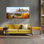 【御畫房】金山銀山 國家一級畫師手繪油畫60&times;120cm(VF-62), , large