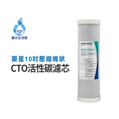 【麗水生活】豪星 10吋CTO壓縮塊狀活性碳濾芯 活性碳 淨水器 過濾器 飲水機 濾心
