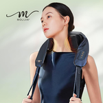 【MOLIJIA 魔力家】M637 無線免手持-充電式肩頸按摩帶-黑曜藍, 黑曜藍, large
