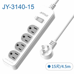鉅玉經典｜一開四插延長線  15尺 JY-3140-15, , large