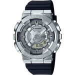 CASIO 卡西歐 G-SHOCK 金屬色雙顯電子錶-百搭銀 GM-S110-1A, , large