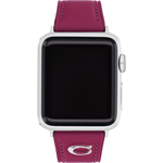 COACH Apple Watch 錶帶 38/40mm 適用 C字皮錶帶-紫色(不含手錶), , large