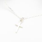【Angel & Me】Simple Mini Cross s925 sterling silver necklace Faith God Jesus gift, , large