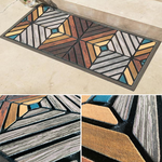 Rubber flocking outdoor mat, , large