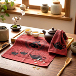 [凱美棉業] MIT台灣製 100%純棉經典印花茶巾 32&times;38cm (泡茶專用/超強吸水/不落絮) 茶席方巾 養壺抹布, , large