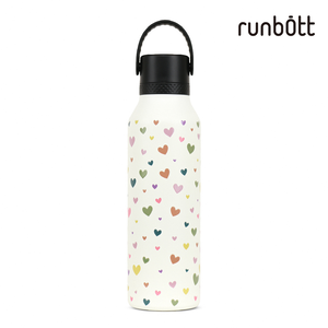 【runbott】Mii 輕量陶瓷保溫瓶600ml_彩虹愛心_贈圓筒包裝盒