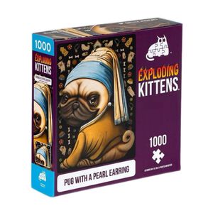 【Asmodee】爆炸貓1000片拼圖: 戴珍珠耳環的巴哥犬英文版｜爆炸貓周邊｜收藏品｜ExplodingKittens