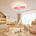 【H&R安室家】遙控調光 50CM童趣夢幻彩虹LED吸頂燈HR23801, , large