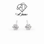 【A'jane】18K金 50分培育鑽耳環 經典六爪單鑽耳環 50分鑽石耳環-A022603-002, , large