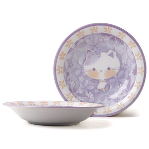 [豐名日本餐具] 8.0"盤 京都貓 紫色 / C08PL0-407-5
