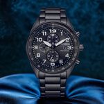CITIZEN 星辰 軍風飛行錶 光動能三眼計時手錶 CA0775-79E, , large