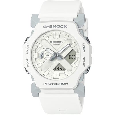 CASIO 卡西歐 G-SHOCK 極簡纖薄小巧雙顯手錶-白 GA-2300-7A