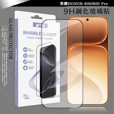 VXTRA 全膠貼合 榮耀HONOR 600/600 Pro 滿版疏水疏油9H鋼化頂級玻璃貼 保護貼(黑)