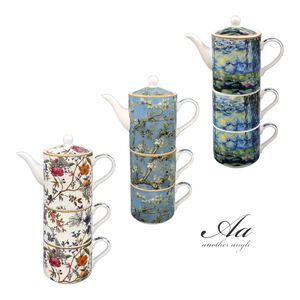 【Lesser&Pavey】梵谷/莫內/威廉基爾本 子母茶壺/個人杯壺組/茶壺/壺/名畫杯壺組/杯壺組/下午茶組