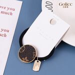 【Gulicc】古莉可 髮圈 復古皮質小香ins丸子頭髮繩, , large