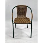 【複製】【BROTHER兄弟牌】PE休閒戶外藤椅  (4張椅組）雙色藤色+綠色/黑色鐵管, , large