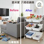 【Roomix】6格 斜口收納推車 三層/二排 零食收納 玩具收納盒 廚房置物架 移動式小推車 儲物架 玩具櫃 滑輪收納籃, , large