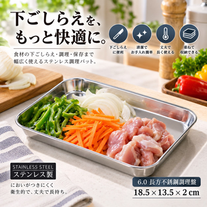 【HIYASU日安工坊】6.0 長方不銹鋼調理盤