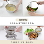 日本Arnest 逸品物創 不鏽鋼料理盤+不鏽鋼瀝水濾網+不鏽鋼調理碗-24cm, , large