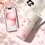 【虎米Hoomey】櫻花迷你口袋 保溫杯 316不鏽鋼 咖啡杯 輕量隨身杯 350ML(直飲口), , large