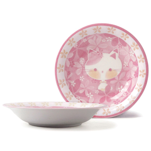 [豐名日本餐具] 8.0"盤 京都貓 粉色 / C08PL0-407-2