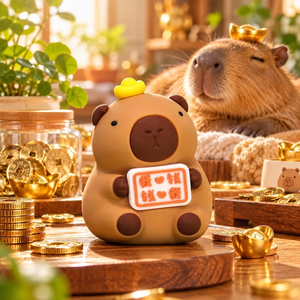 水豚公仔【4款可選】 水豚 裝飾 飾品 小廢物 PVC 擺飾 桌上裝飾 療癒小物