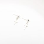 【Angel & Me】Mini Cross s925 sterling silver earrings (changeable ear clips) Day, , large