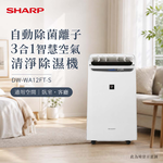 SHARP 夏普 自動除菌離子 3合1智慧空氣清淨除濕機 DW-WA12FT-S, , large