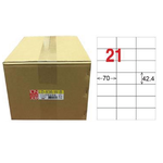 【龍德】LONGDER 三用電腦標籤 A4 21格 直角 42.4*70mm白色1000張/箱 LD-836-W-B(適用雷射、噴墨、影印), , large