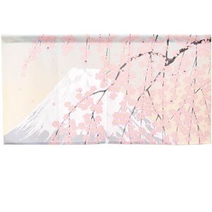 日本製【コスモ】短門簾《富士山垂枝櫻花》