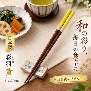 【HIYASU日安工坊】日本工藝箸-彩羽 黃