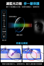 MEGASOL 抗UV400濾藍光超輕無框老花眼鏡(經典濾藍光老花-809Z-2件組) 黑色 350度, , large