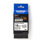 【 BROTHER】兄弟牌  白底黑字 18mmx8M 超黏性護貝標籤帶/ 包 TZe-S241, , large