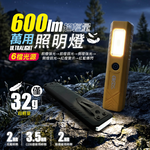 鉅玉經典｜COB紅藍6檔警示強光燈 迷你手電筒 手持照明燈 小型工作燈 高亮度 探照燈 露營燈 磁吸 夾扣 EDS-G869, , large