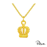【Prisme Gold】黃金項鍊 立體皇冠 鍊墜項鍊 (金重：約0.08錢&plusmn;0.03), , large