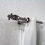 Mini Telescopic Curtain Rod &ndash; Jellyfish Design Finials | 56-97 cm | &Oslash;9.8/7.8mm | Vintage European Style | For Small Windows & Doorways-Brushed Nickel, , large