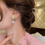 【Gulicc 】古莉可 耳環 眼石花朵吊墜, , large