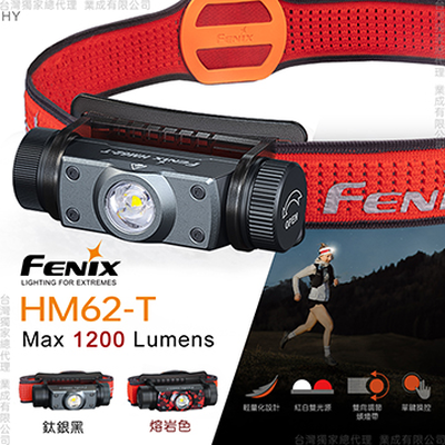 [FENIX] 輕簡越野跑鎂合金頭燈 鈦銀黑/HM62-T