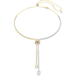 SWAROVSKI 施華洛世奇 Hyperbola Y字形優雅繩結雙色項鍊 送禮 禮物 推薦(5752854), , large