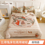 【PETER RABBIT 比得兔V&A博物館】兩用被床包組｜單人/雙人/加大｜正版授權｜親膚透氣｜柔軟舒適｜多款花色可選｜寢具推薦, , large