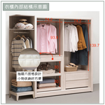 【唯熙傢俱】白辰鋼刷白6.7尺滑門衣櫃, , large