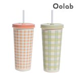 【Oolab 良杯製所】710ml 法式織戀系列 陶瓷易潔層吸管杯, , large