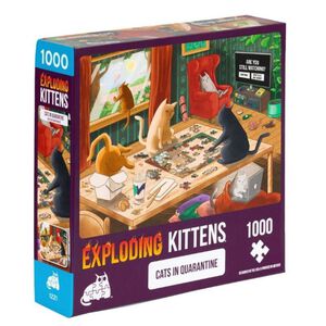 【Asmodee】爆炸貓 1000片拼圖：隔離中的貓 英文版｜Exploding Kittens Puzzle｜爆炸貓拼圖