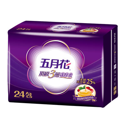 五月花蓬厚柔三層抽取衛生紙FSC100抽x24包