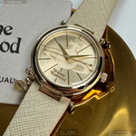 [星晴錶業]Vivienne Westwood手錶,32mm,VW30326金色錶面金色錶殼米黃色真皮皮革錶帶款, , large