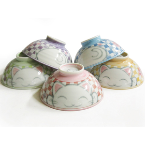[豐名日本餐具] 開運貓五入碗禮盒組 / X04RB0-15-5