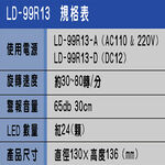 昌運監視器 LD-99R13 AC110V 中型紅色LED警報旋轉燈(含L鍍鋅鐵板支架及蜂鳴器), , large